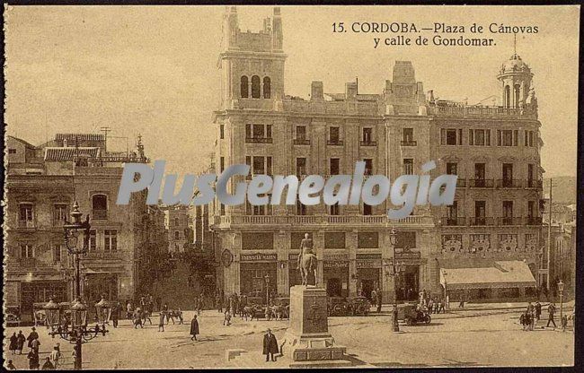 Plaza de cánovas y calle de gondomar en córdoba