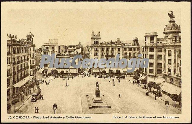 Plaza josé antonio primo de rivera y calle gondomar de córdoba