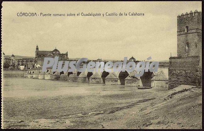 Puente romano sobre el guadalquivir y castillo de calahorra en córdoba