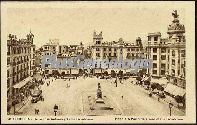 Plaza josé antonio primo de rivera y calle gondomar en córdoba