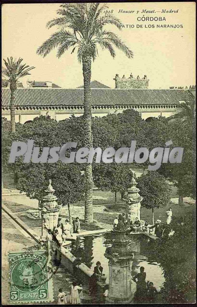 Postal del patio de los naranjos en córdoba