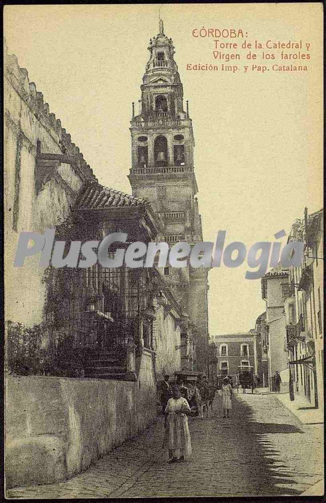 Torre de la catedral de córdoba y virge de los faroles