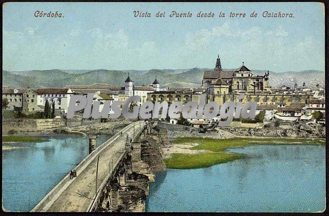 Vista en color del puente de córdoba desde la torre de calahorra
