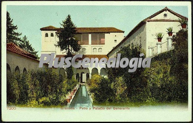 Patio y palacio de generalife en granada