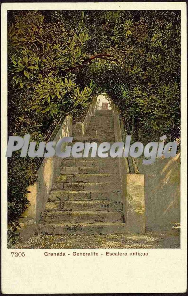 Escalera antigua del generalife en granada