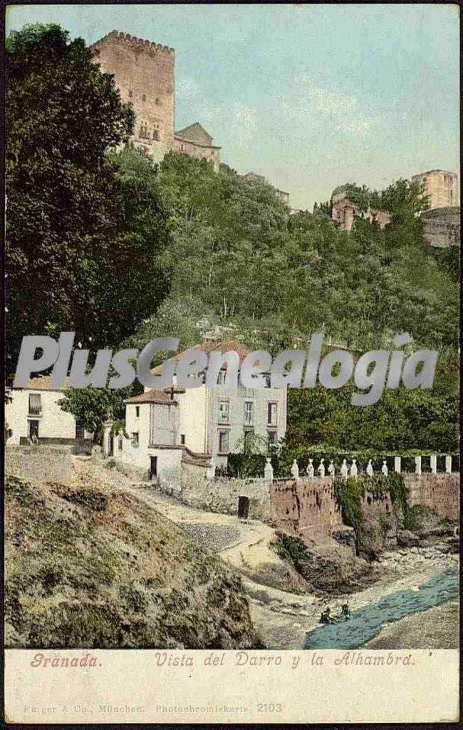 Vista del darro y la alhambra de granada