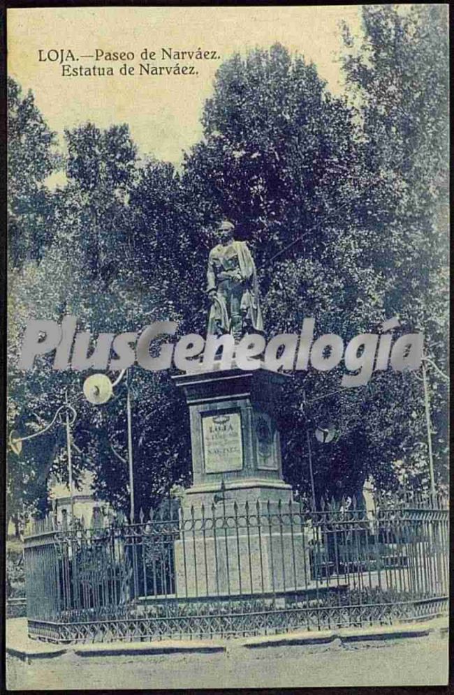 Paseo de narváez. estatua de narváez en loja (granada)