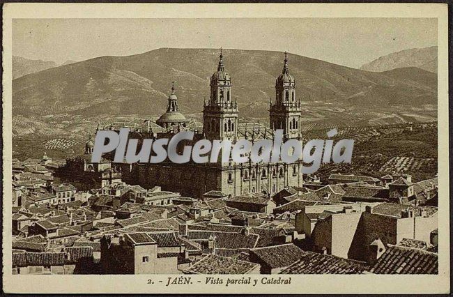 Vista parcial de jaén y la catedral