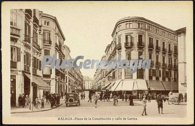 Plaza de la constitución y calle de larios en málaga