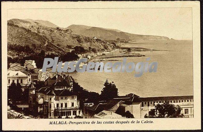 Perspectiva de las costas después de la caleta en málaga