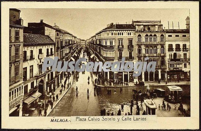 Plaza calvo sotelo y calle larios en málaga