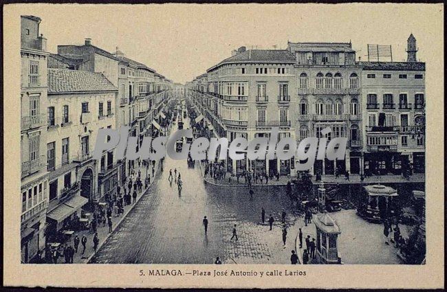 Plaza josé antonio y calle larios en málaga