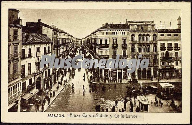 Plaza calvo sotelo y calle larios en málaga