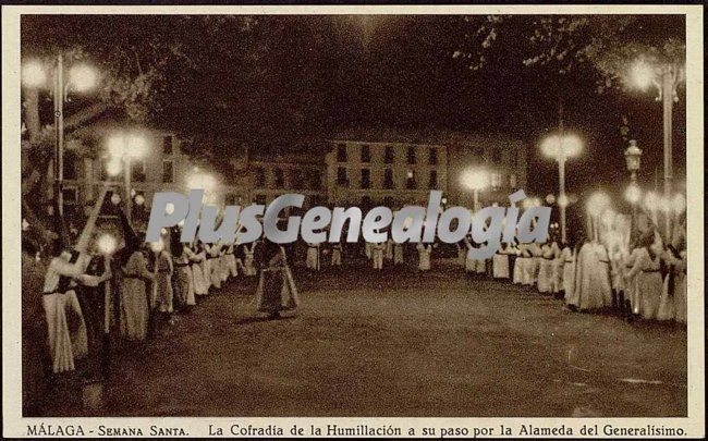 Semana santa malagueña: la cofradía de la humillación a su paso por la alameda de generalísimo