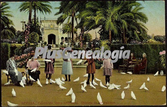 Exposición ibero - americanas en la glorieta de las palomas de sevilla