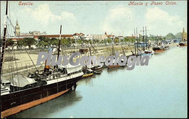 Muelle y paseo colón de sevilla