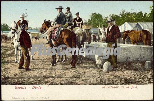 Feria de sevilla. alrededor de la pila