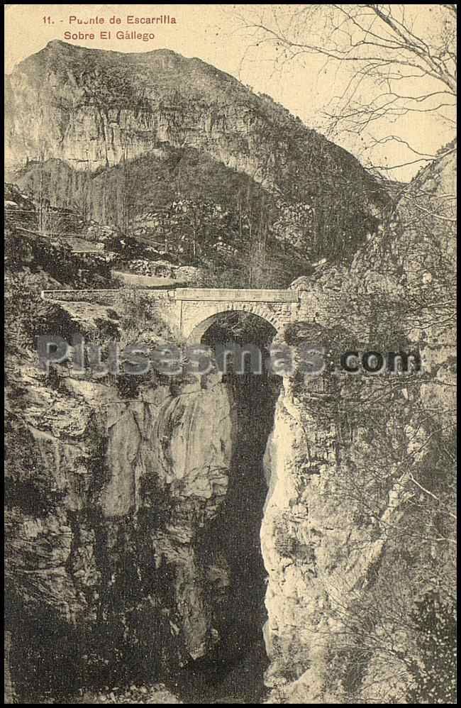 Río el gállego y puente de escarrilla (huesca)