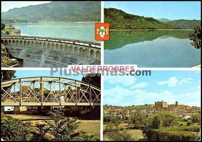 Vista general, pantano y puente de valderrobres (teruel)