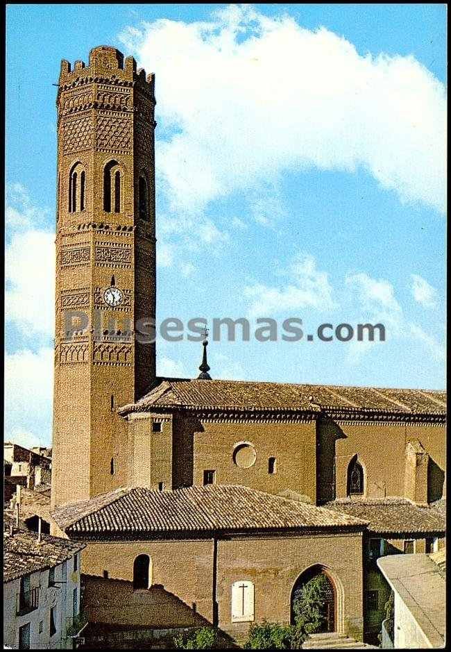 Iglesia parroquial y torre mudéjar en tauste (zaragoza)