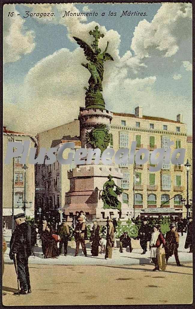 Imagen a color del monumento a los mártires de zaragoza