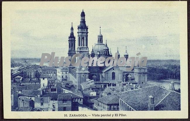 Vista parcial de zaragoza y el pilar