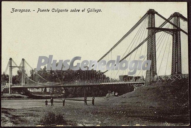 Puente colgante sobre el gallego de zaragoza