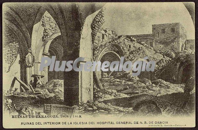 Ruinas del interior de la iglesia del hospital general de nuestra señora de gracia de zaragoza