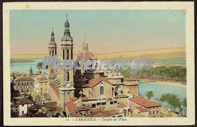 Vista aérea del templo del pilar de zaragoza