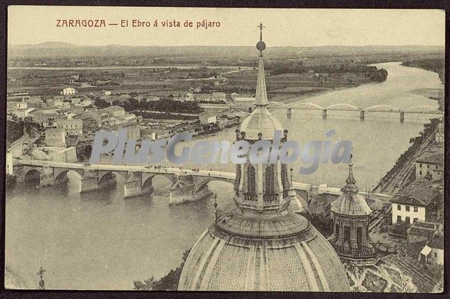 El ebro a vista de pájaro en zaragoza