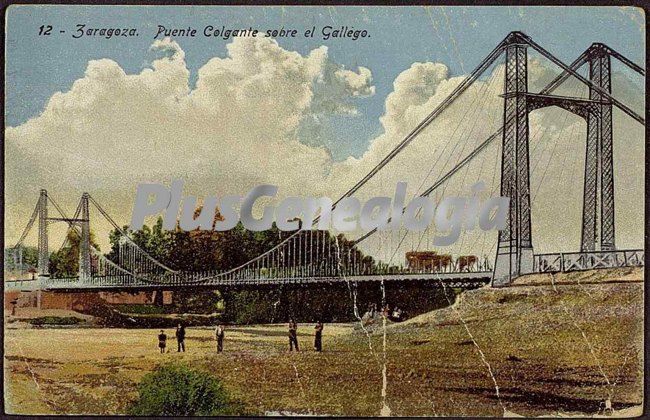 Puente colgante sobre el gallego de zaragoza