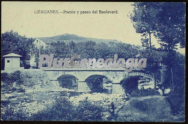 Puente y paseo del boulevard de liérganes (cantabria)