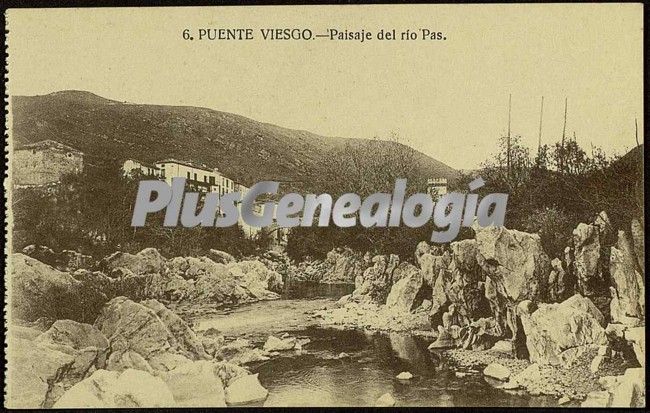 Paisaje del río pas de puente viesgo (cantabria)