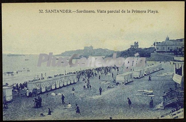 Vista parcial de la primera playa del sardinero en santander