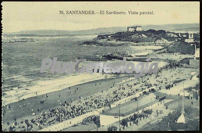 Vista aérea parcial de la playa del sardinero de santander