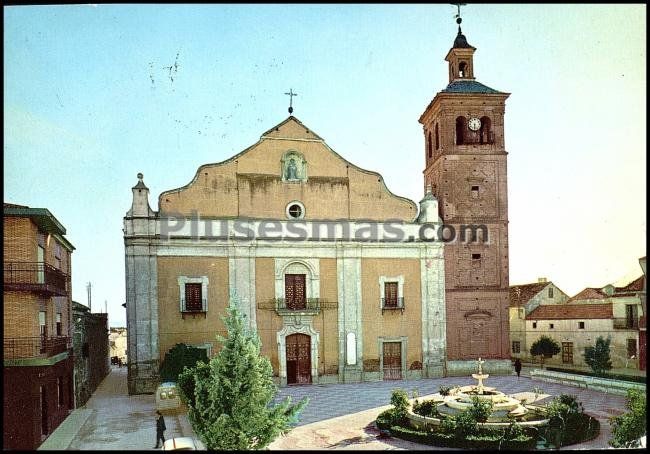 Plaza de españa e iglesia parroquial de añover de tajo (toledo)