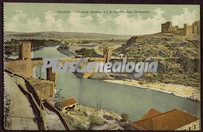 Puente de alcántara y el castillo de san serbando de toledo