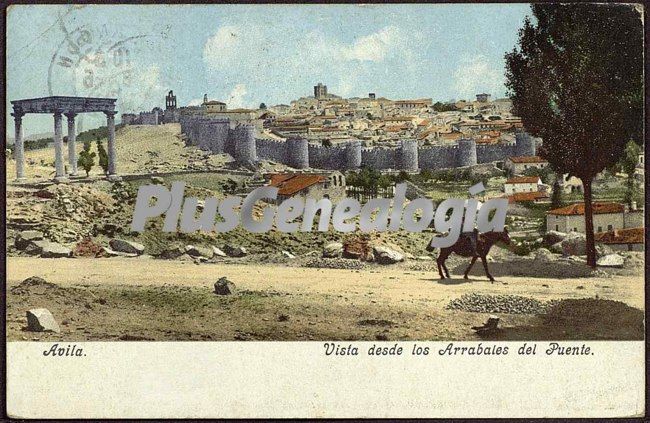 Vista de ávila desde los arrabales del puente