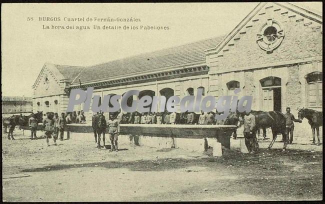 Un detalle de los pabellos durante la hora del agua del cuartel de fernán-gonzález de burgos