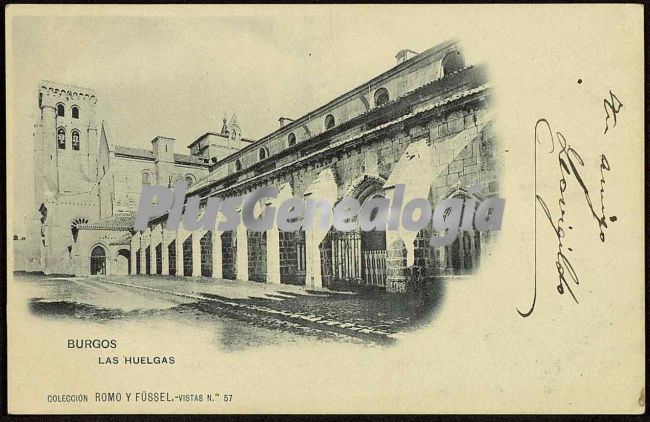 Postal dedicada del monasterio de las huelgas de burgos