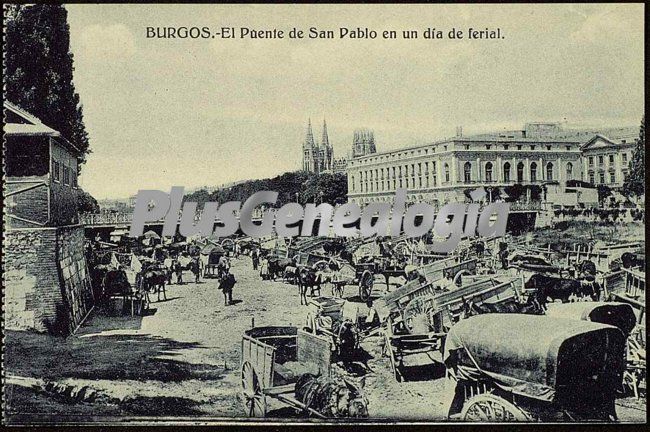 El puente san pablo en un día ferial de burgos