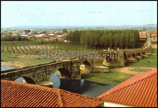 Puente histórico románico en hospital de órbigo (león)