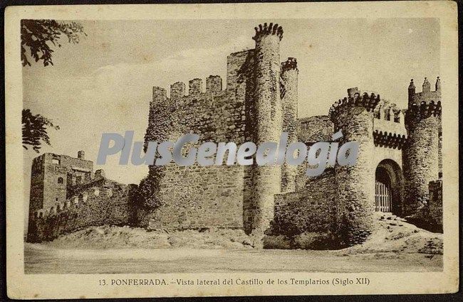 Vista lateral del castillo de los templarios de ponferrada (león)