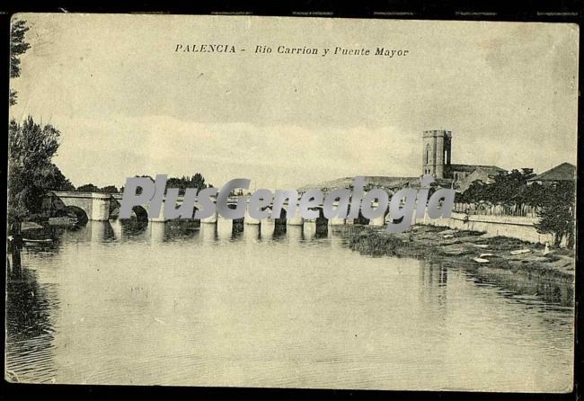 Río carrión y puente mayor de palencia