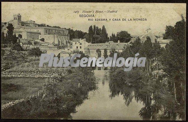 Vista del río edesma, al fondo, la casa de la moneda de segovia