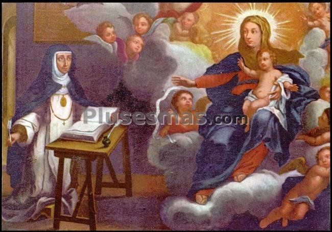 Imagen de la santísima virgen dictando a sor maría en el convento de la concepción de agreda (soria)