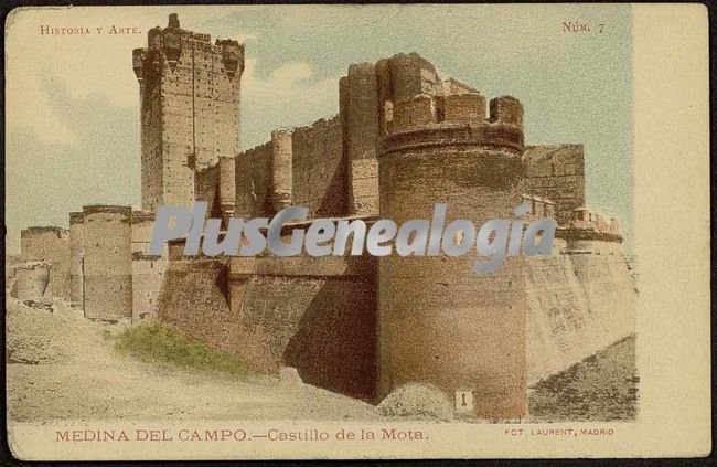 Vista del castillo de la mota a color de medina del campo (valladolid)