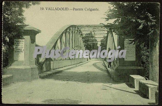 Vista cercana del puente colgante de valladolid