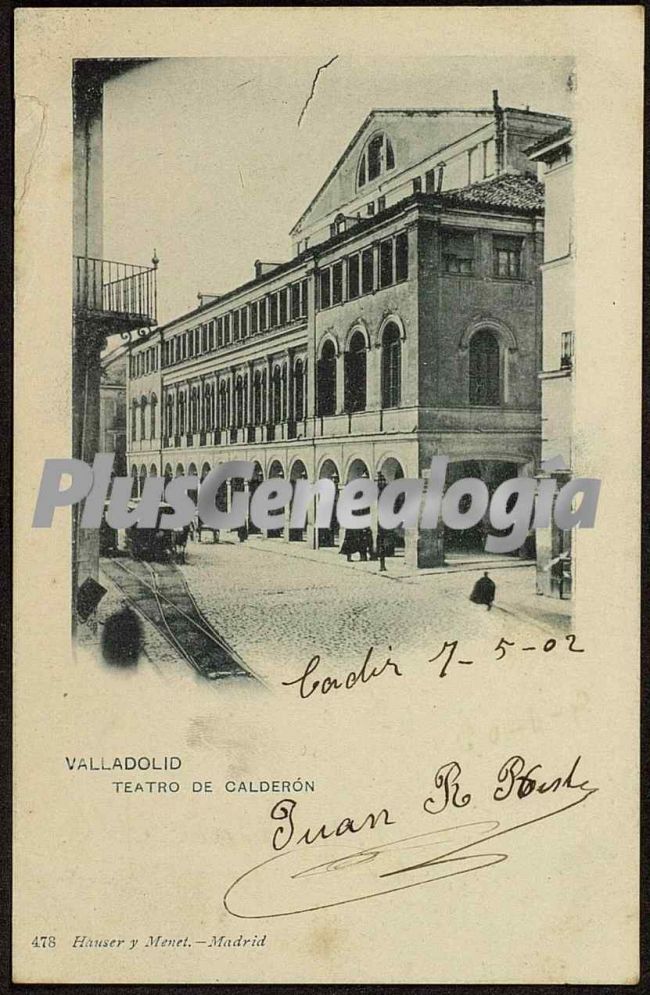 Postal dedicada del teatro calderón de valladolid