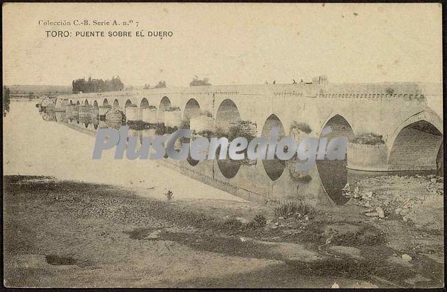 Vista completa del puente romano de toro (zamora)